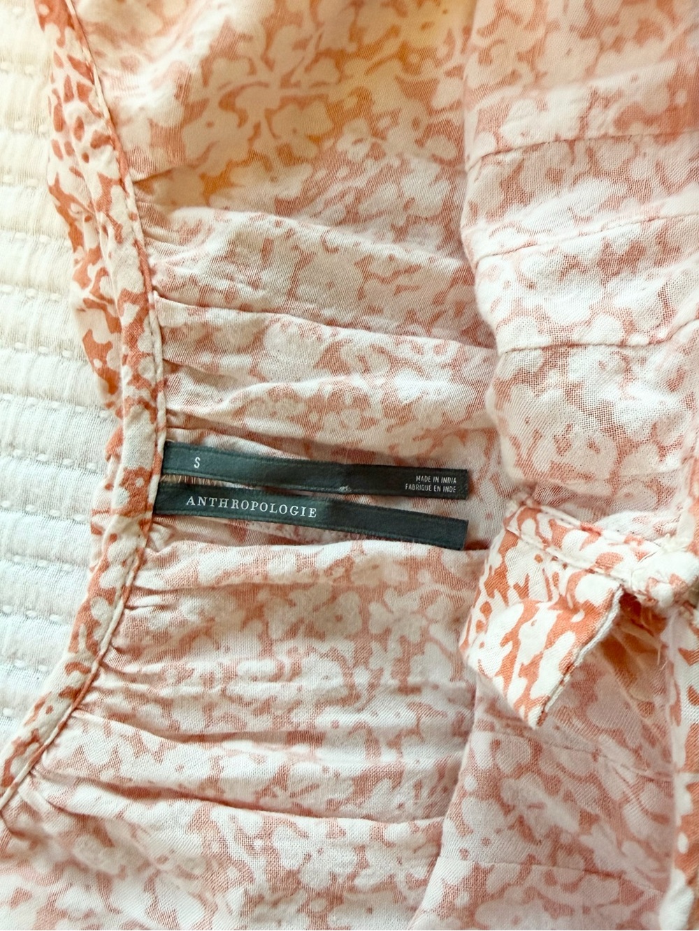 Anthropologie Sleeveless Ruffle Nap Dress in Orange Cottagecore Floral - Picture 6 of 8